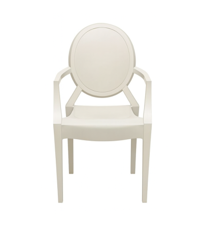 SILLA ART GHOST CON BRAZO BEIGE