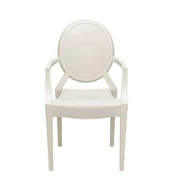 SILLA ART GHOST CON BRAZO BEIGE