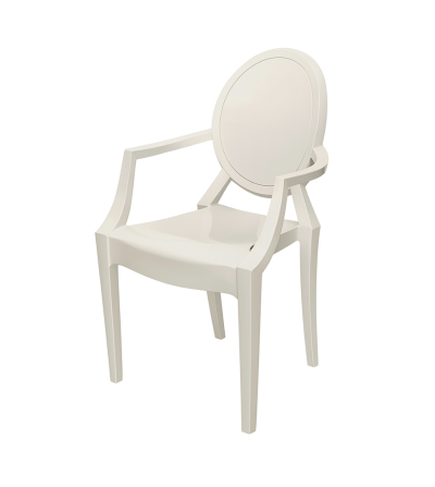 SILLA ART GHOST CON BRAZO BEIGE