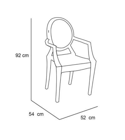 SILLA ART GHOST CON BRAZO BEIGE