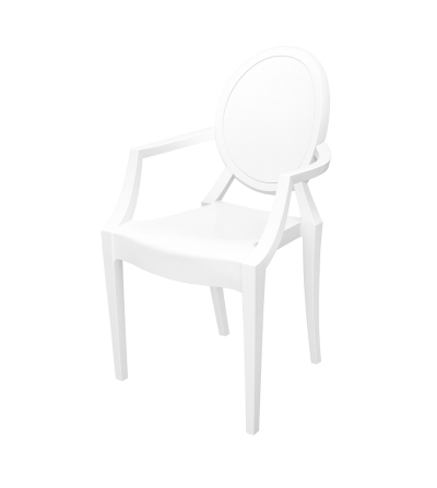 SILLA ART GHOST CON BRAZO BLANCO