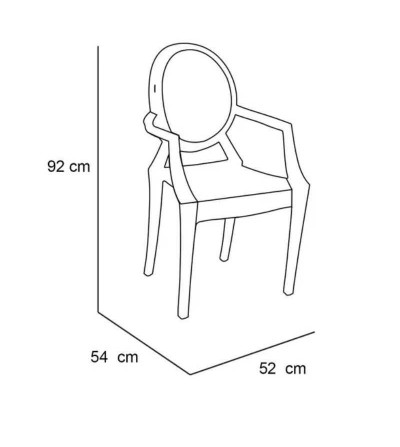 SILLA ART GHOST CON BRAZO BLANCO