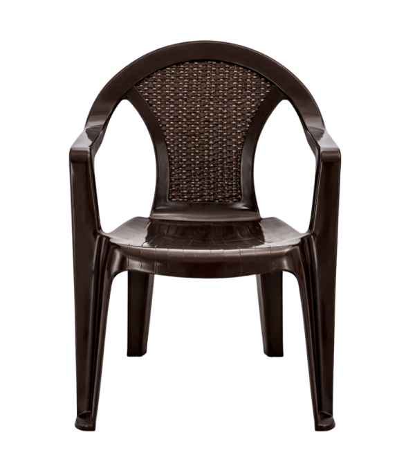 SILLA PICA RATAN GLAMOUR CON BRAZO CAFE 
