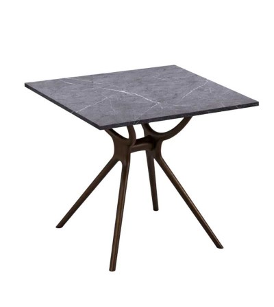MESA PICA ART RIO PLÁSTICO 80×80 CM CUADRADA GRIS
