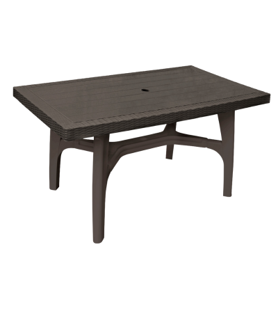 MESA PICA RATAN GLAMOUR RECTANGULAR CAFE 6 SILLAS