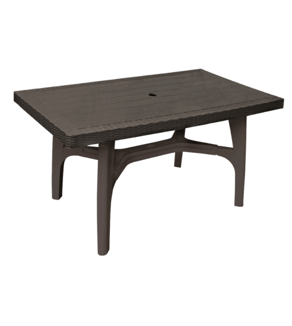 MESA PICA RATAN GLAMOUR RECTANGULAR CAFE 6 SILLAS