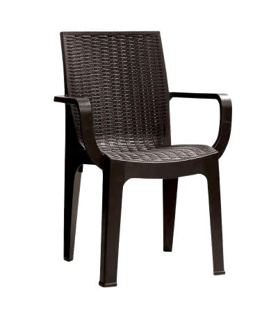 SILLA PICA RATAN CORSA CON BRAZO CAFE