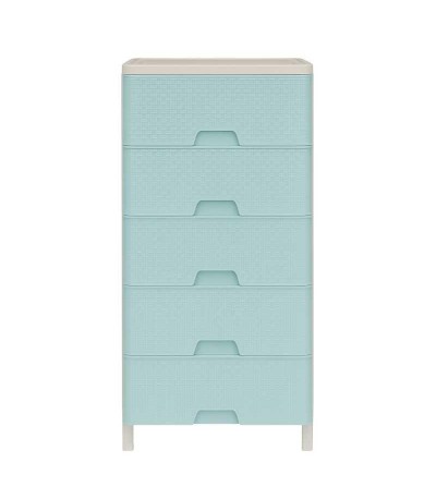 CAJONERA PICA YUTE MENTA C/BEIGE 5 PISOS