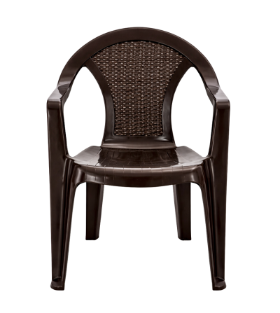 SILLA PICA RATAN GLAMOUR CON BRAZO CAFE 