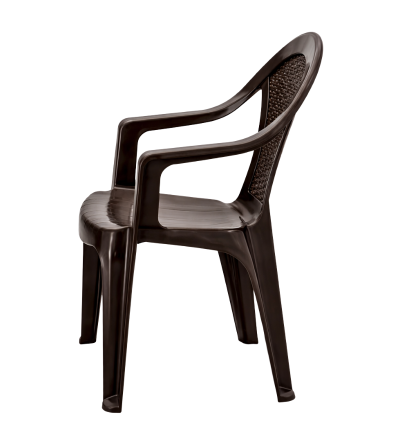 SILLA PICA RATAN GLAMOUR CON BRAZO CAFE 