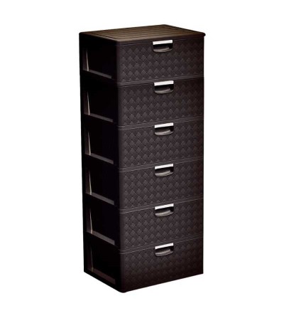 CAJONERA PICA SUPREMA RATAN 6 PISOS CAFE 