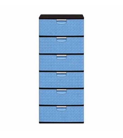 CAJONERA PICA SUPREMA RATAN 6 PISOS CELESTE 