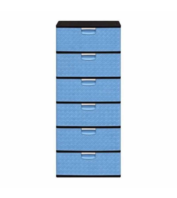 CAJONERA PICA SUPREMA RATAN 6 PISOS CELESTE 