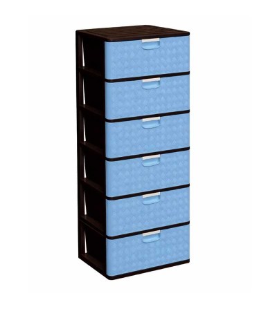 CAJONERA PICA SUPREMA RATAN 6 PISOS CELESTE 