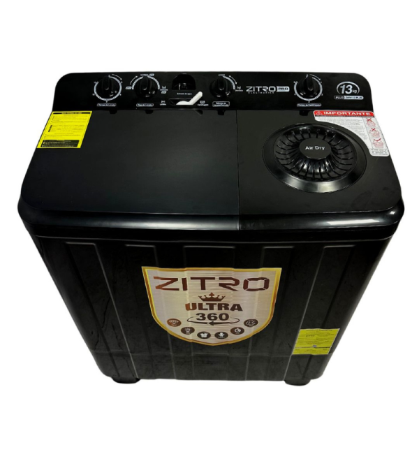 LAVADORA ZITRO ULTRA 360  MANUAL 13KG NEGRO