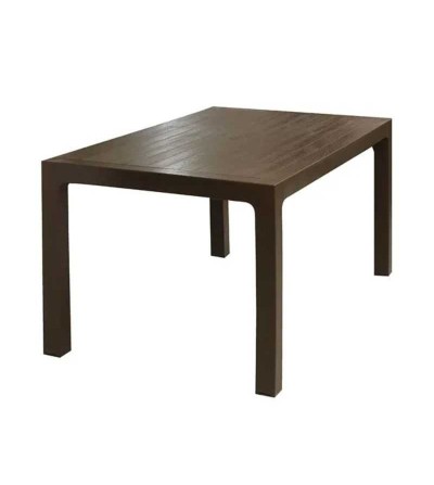 MESA PICA MADEIRA RECTANGULAR CAFE 6 SILLAS