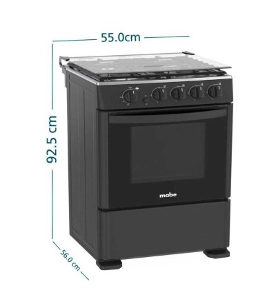 COCINA MABE EM5530FN0 55CM 4Q NEGRO