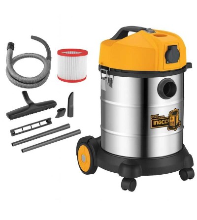 ASPIRADORA INGCO UVC14301 30LT 1400W 110V-120V ~ 60Hz METALICO-AMARILLO