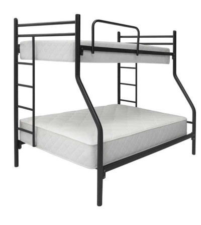 CAMA LITERA EUROFERRO BARI MIXTA 1 1/2 - 2 PZ NEGRO