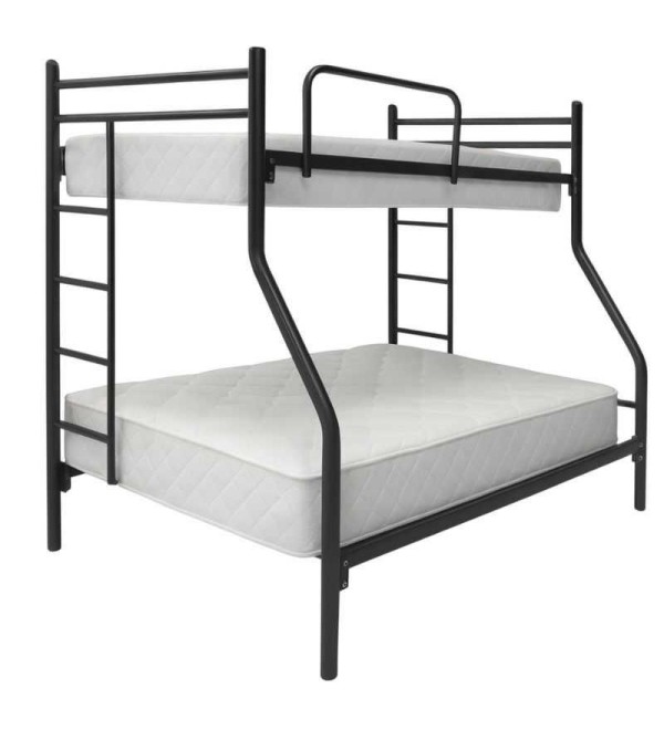 CAMA LITERA EUROFERRO BARI MIXTA 1 1/2 - 2 PZ NEGRO