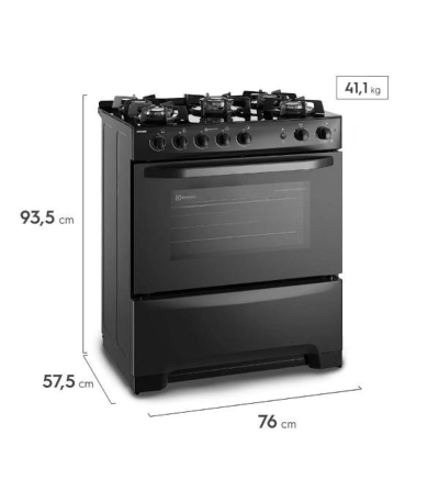 COCINA ELECTROLUX FE5GPE TFG76CM B 5Q NEGRO