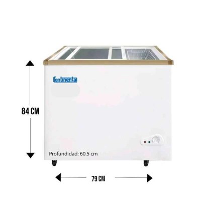 CONGELADOR CONTINENTAL SD-168Q TAPA VIDRIO 154LT BLANCO 