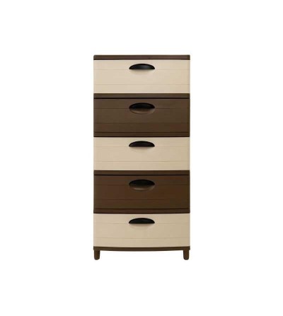 CAJONERA PICA SUPER MADEIRA 5 PISOS BEIGE-CAFE