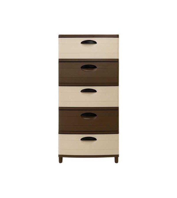 CAJONERA PICA SUPER MADEIRA 5 PISOS BEIGE-CAFE