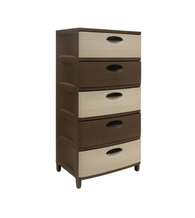 CAJONERA PICA SUPER MADEIRA 5 PISOS BEIGE-CAFE