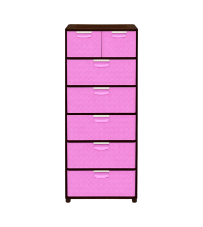 CAJONERA PICA SUPREMA DUO RATAN 6 PISOS FUCSIA 