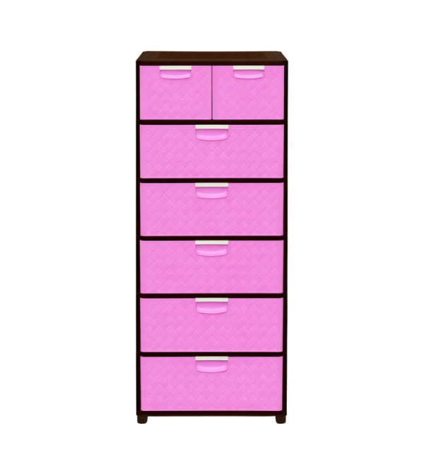 CAJONERA PICA SUPREMA DUO RATAN 6 PISOS FUCSIA 