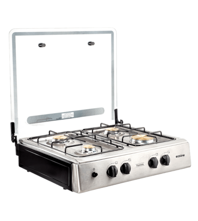 COCINETA ECOLINE FLORENCIA II 4Q PLUS TAPA VIDRIO INOX