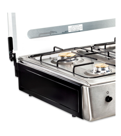 COCINETA ECOLINE FLORENCIA II 4Q PLUS TAPA VIDRIO INOX