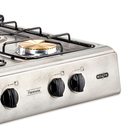 COCINETA ECOLINE FLORENCIA II 4Q PLUS TAPA VIDRIO INOX