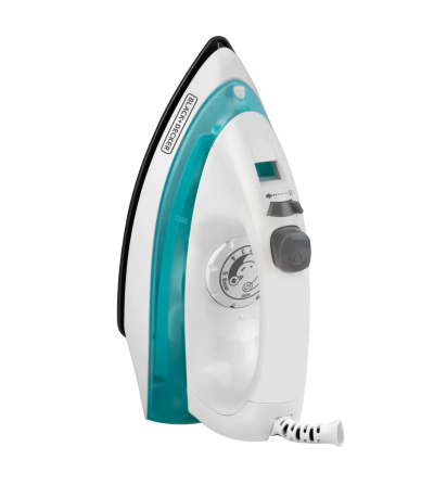 PLANCHA BLACK DECKER IRBD100 CON VAPOR 1100W BLANCO-TURQUEZA