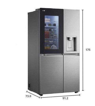 REFRIGERADORA LG LS66SXNC DOOR-DOOR 612LT CROMA