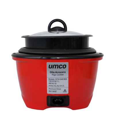 OLLA ARROCERA CON VAPORERA UMCO 0648 1.8L ROJA