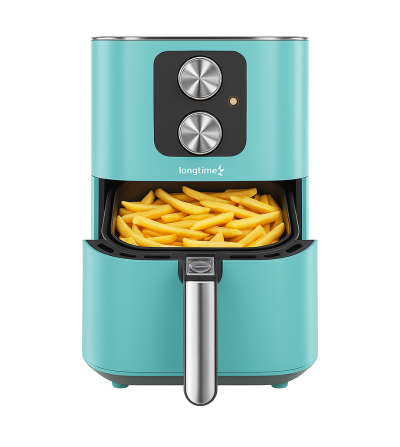 FREIDORA AIRE LONGTIME RA420M VENTANA TRANSPARENTE 4LT TURQUESA