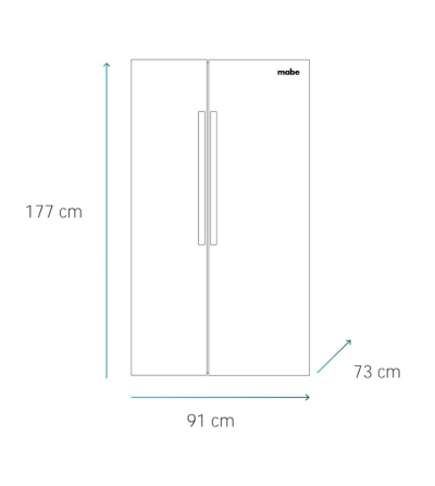 REFRIGERADORA MABE MSL631LKLNG0 SIDE 631LT NEGRO