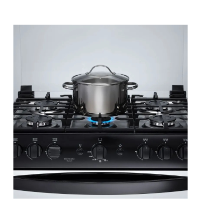 COCINA INDURAMA SORRENTO 6Q ZAFIRO MAXGRILL NEGRO