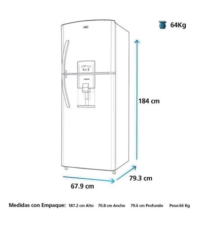 REFRIGERADORA MABE RMP942FJLEL1 420LT CROMA