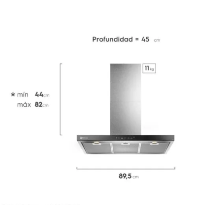 CAMPANA EMPOTRABLE ELECTROLUX CE9TF 90CM CROMA