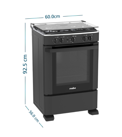 COCINA MABE EM6040FN0 4Q NEGRO 