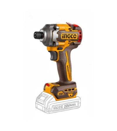 COMBO TALADRO INALAMBRICO 1/2" 20V 66N.M ATORNILLADOR DE IMPACTO 1/4" BL 20V 285N.M UCKLI20277 INGCO