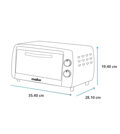 HORNO TOSTADOR MABE HTM10LN 10LT NEGRO