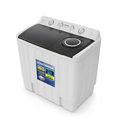LAVADORA ELECTROHOME XPB150-2018SB DOBLE TINA SEMI AUTOMATICA 15KG BLANCO