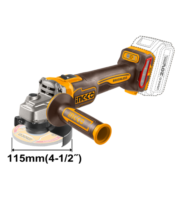 AMOLADORA INGCO UCAGLI2211532 ANGULAR 4-1/2" 20V 1200W