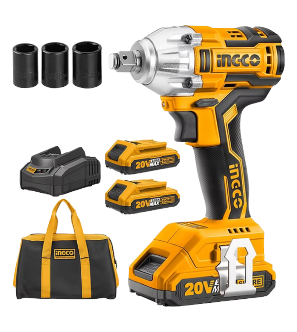TALADRO INGCO IMPACTO 1/2" 20V + LLAVE INGCO IMPACTO 1/2 20V UCKLI20275