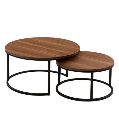 MESA CENTRO RENOVA CT03-1 80*45+60*40 NOGAL/NEGRO