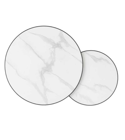 MESA CENTRO RENOVA CT03-4 80*45+60*40 BLANCO/NEGRO